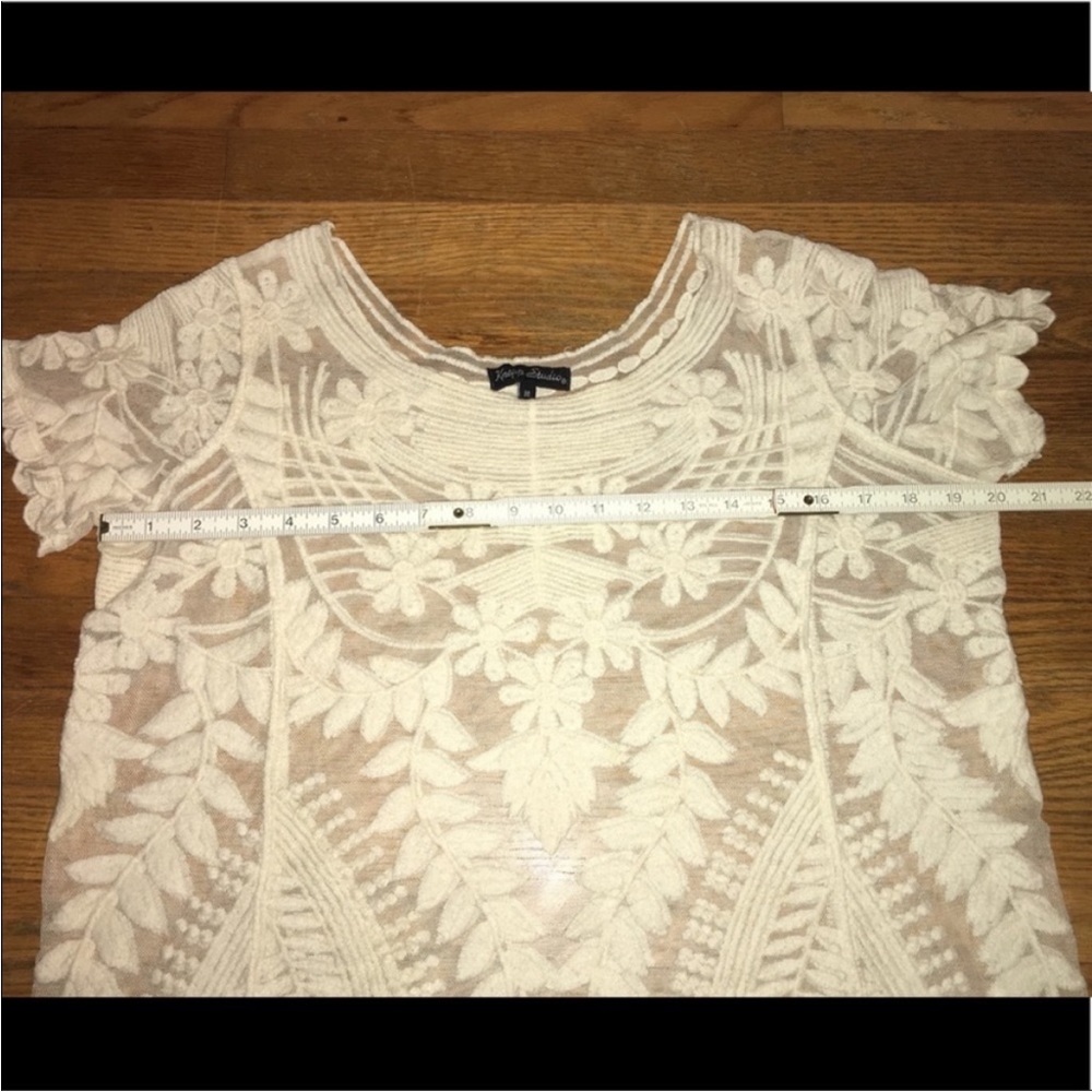 Knapp Studio Boho Lace Sheer Top Medium - Picture 6 of 9